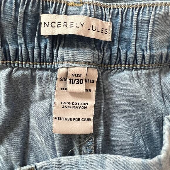 Sincerely Jules High Waisted Pleated Wide Leg Trouser Pants Women's 11/30 Blue - Picture 6 of 7